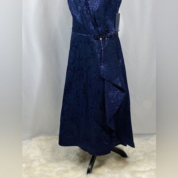 Teri Jon by Rickie Freeman Embellished One-Shoulder Midi-Dress size 18 - Picture 9 of 16